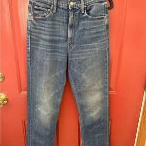 MOTHER Women's Faded Blue Straight Jeans
